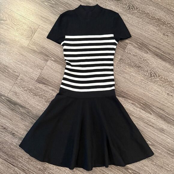 G/Fore Black White Striped Sweater Dress - Picture 1 of 7